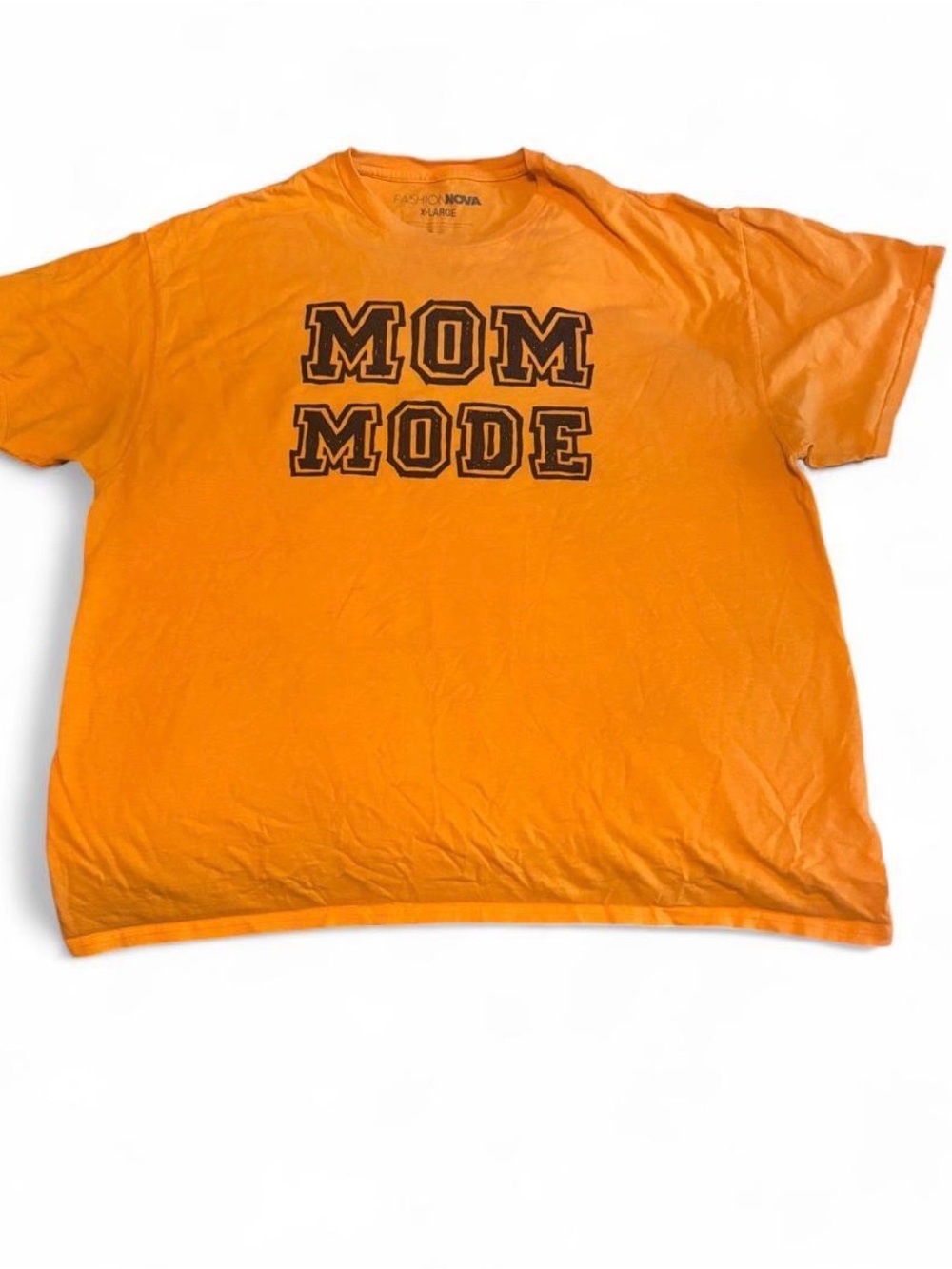 Fashion Nova "Mom Mode" Orange Graphic Tee